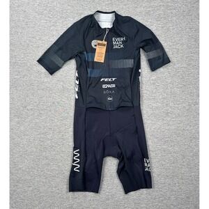 WYN Republic Triathlon Suit Mens Large Blue EMJ Velocity+ Sponsor Logos NEW